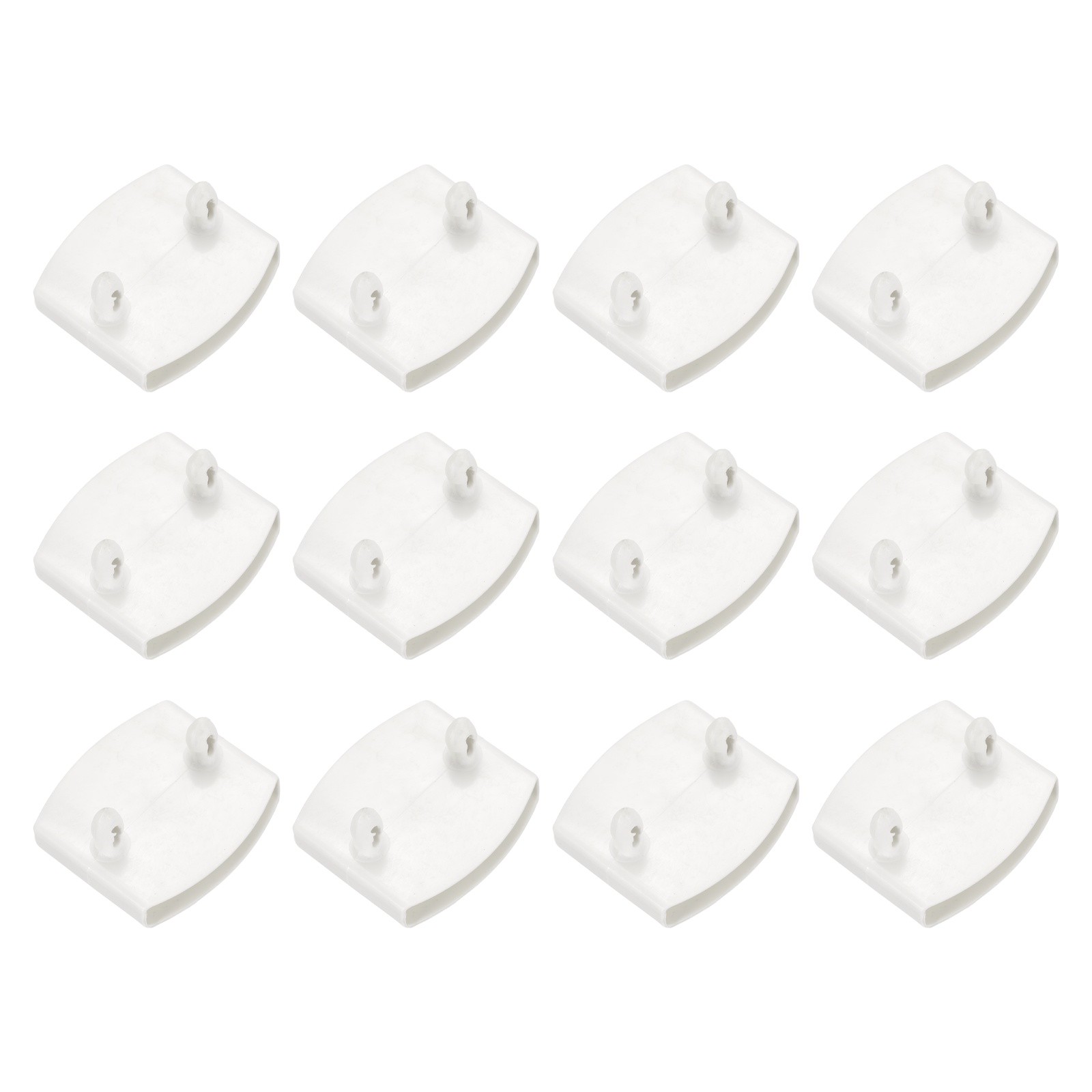 12 Pcs 50mm x 9mm Plastic Bed Slat Center Caps Replacement Holders, White