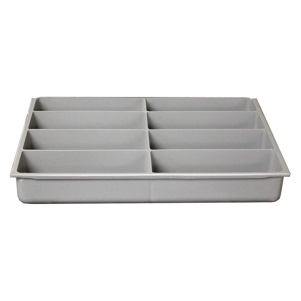 DURHAM MFG 229-95-08-IND DrwInsrt,Gry,8Cmptmnt,PlyPrp,Fit91/4"Box PK 6