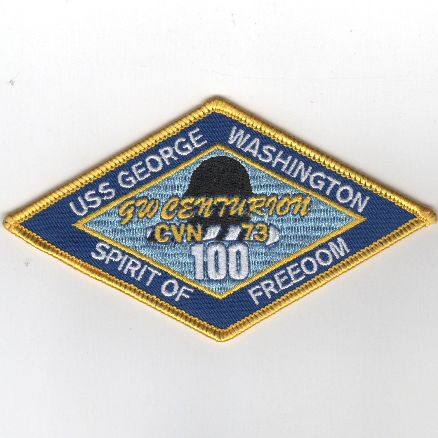 4.9" CVN-73 USN NAVY 100 TRAPS DIAMOND USS GEORGE WASHINGTON EMBROIDERED PATCH