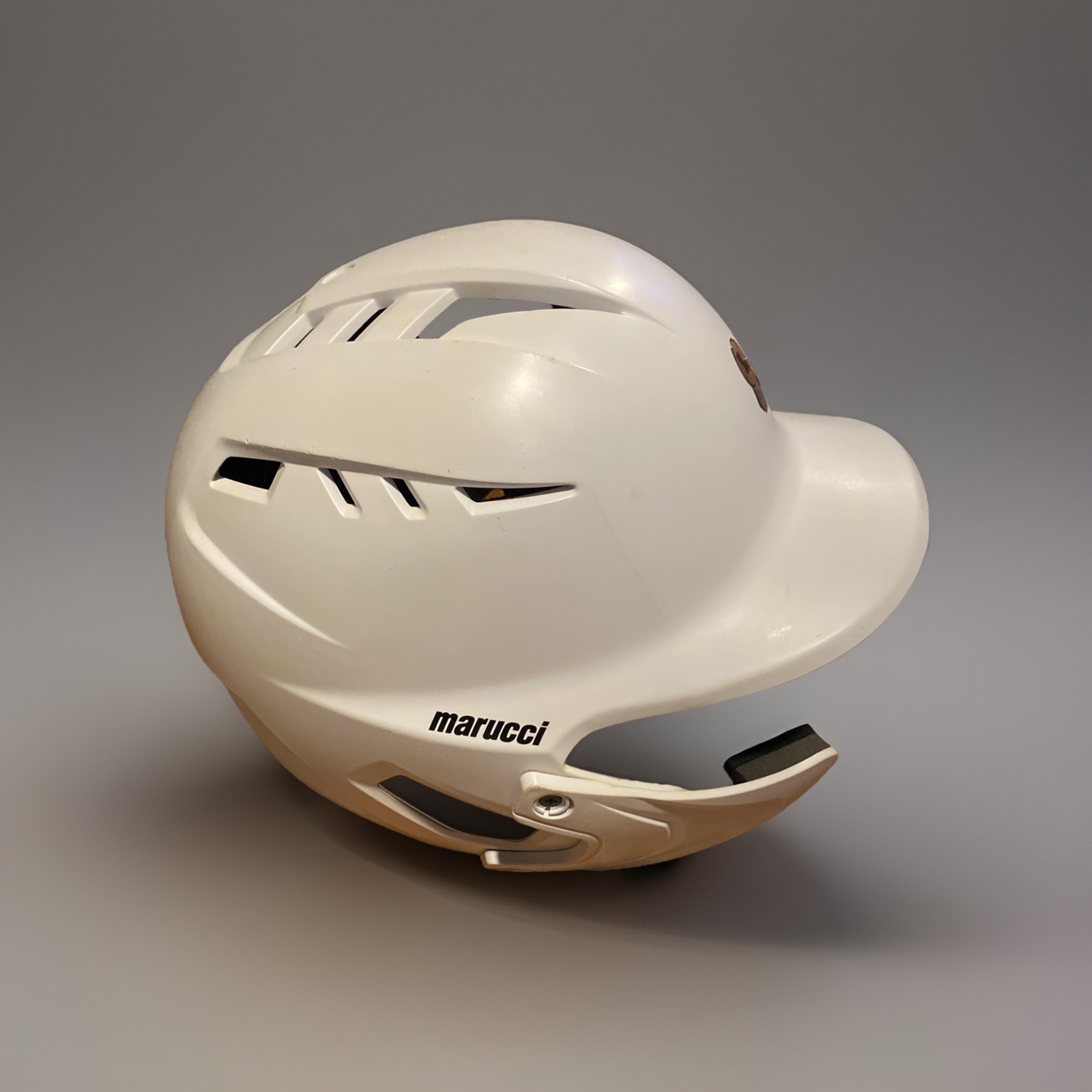 White Marucci Duravant Batting Helmet, 6  7/8 - 7  1/4, Jaw Guard