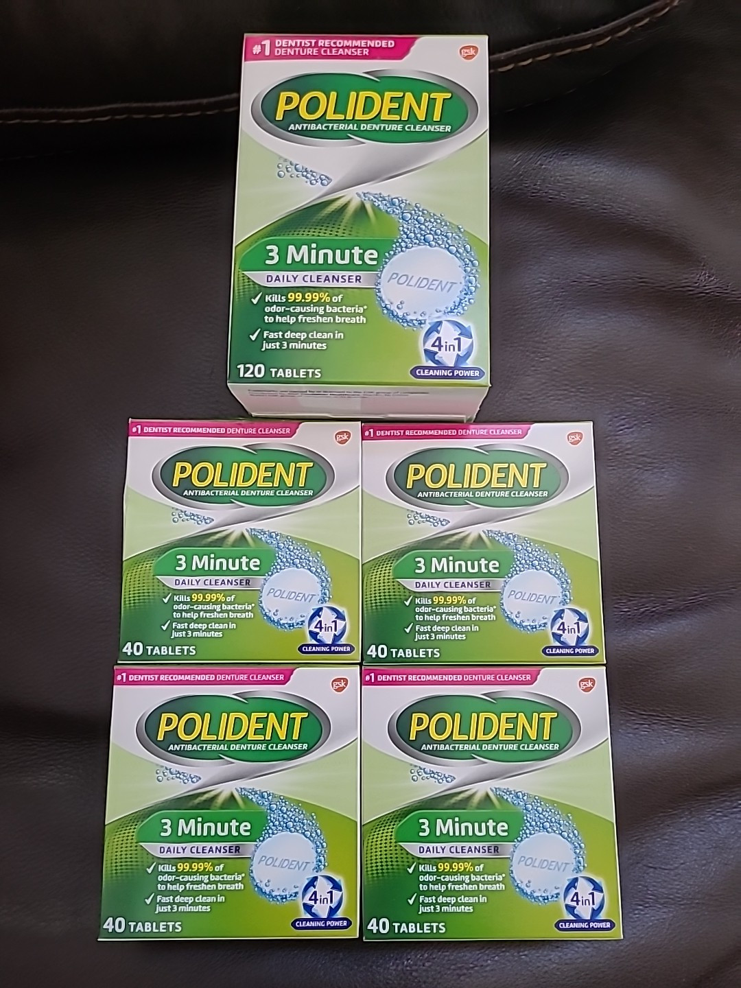 Polident 3 Minute Antibacterial Denture Cleanser Tablets, 280 Total