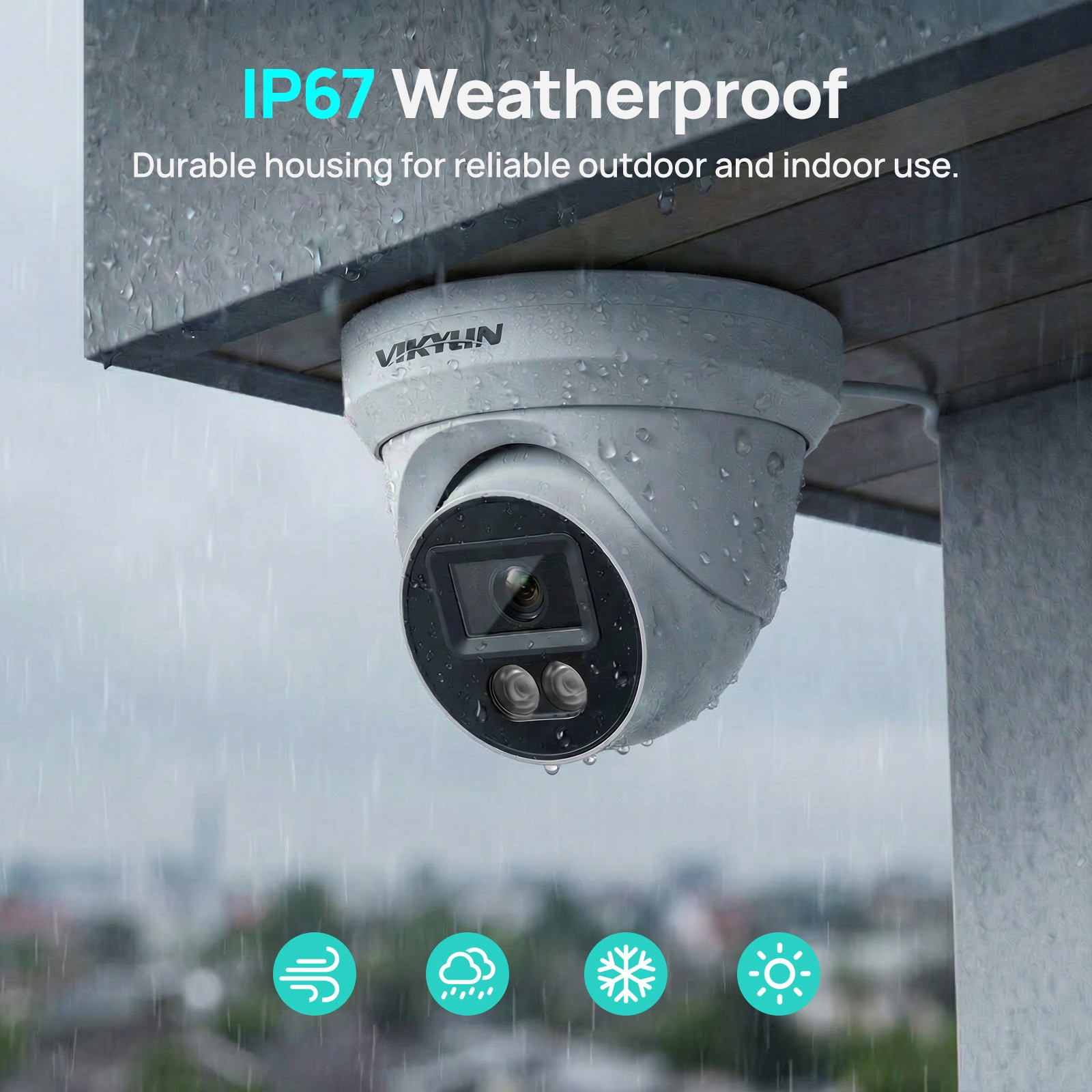 VIKYLIN 5MP IR Night Vision IP Camera Built-in Microphon Human Vehicle Detection