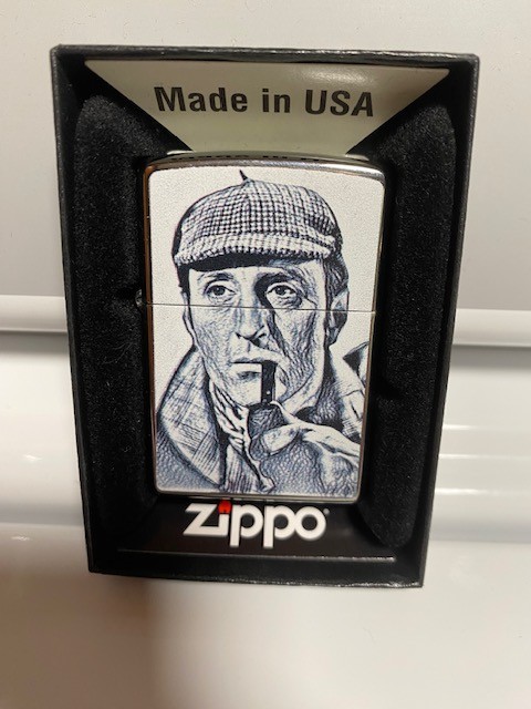 SHERLOCK HOLMES - BASIL RATHBONE - ZIPPO CHROME LIGHTER - NEW & UNUSED