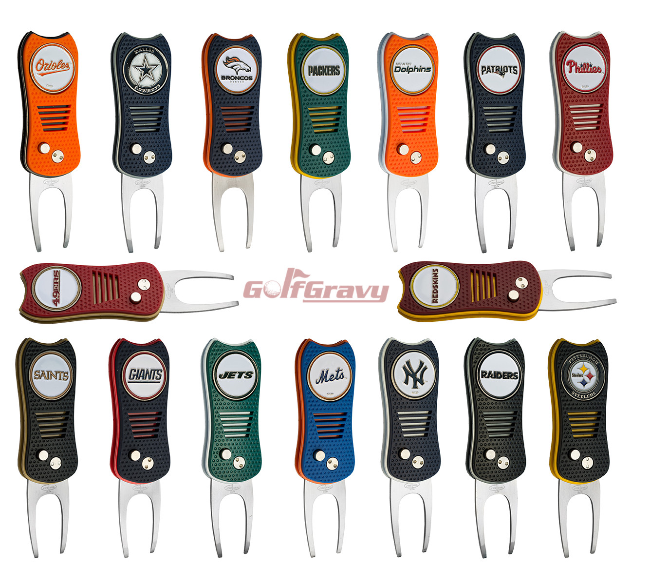 NFL - MLB - NCAA Switchfix Golf Divot Repair Tool & Removable Ball Marker