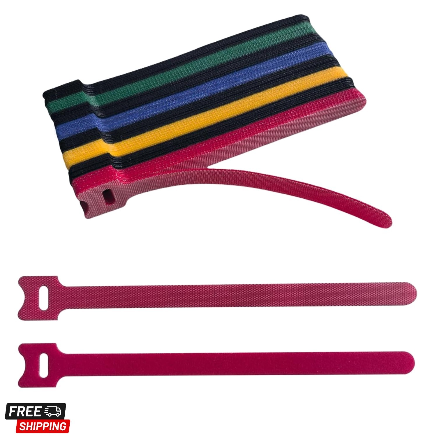 8 Inches Multi-Colour Reusable Cable Ties Cord Straps Multi-Purpose Wire Ties...