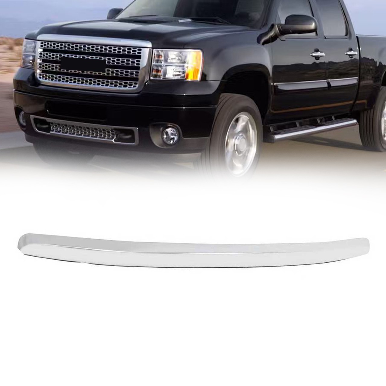 Front Grille Hood Molding Trim Chrome For GMC Sierra 2500 HD 3500 HD 2011-2014