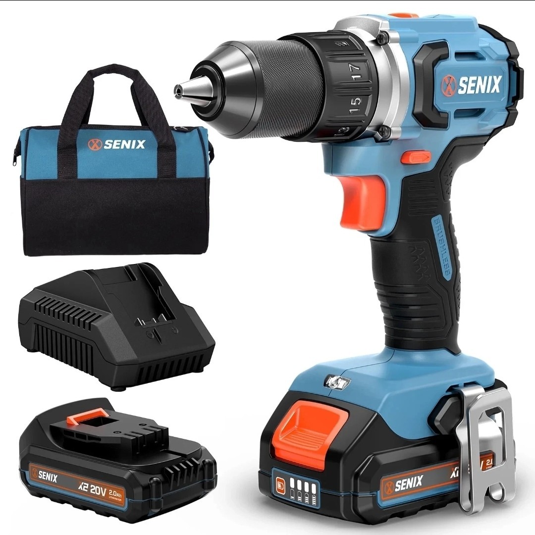 Senix X2 20V Brushless Cordless 1/2" Drill/Driver 540 in-lbs w/Battery