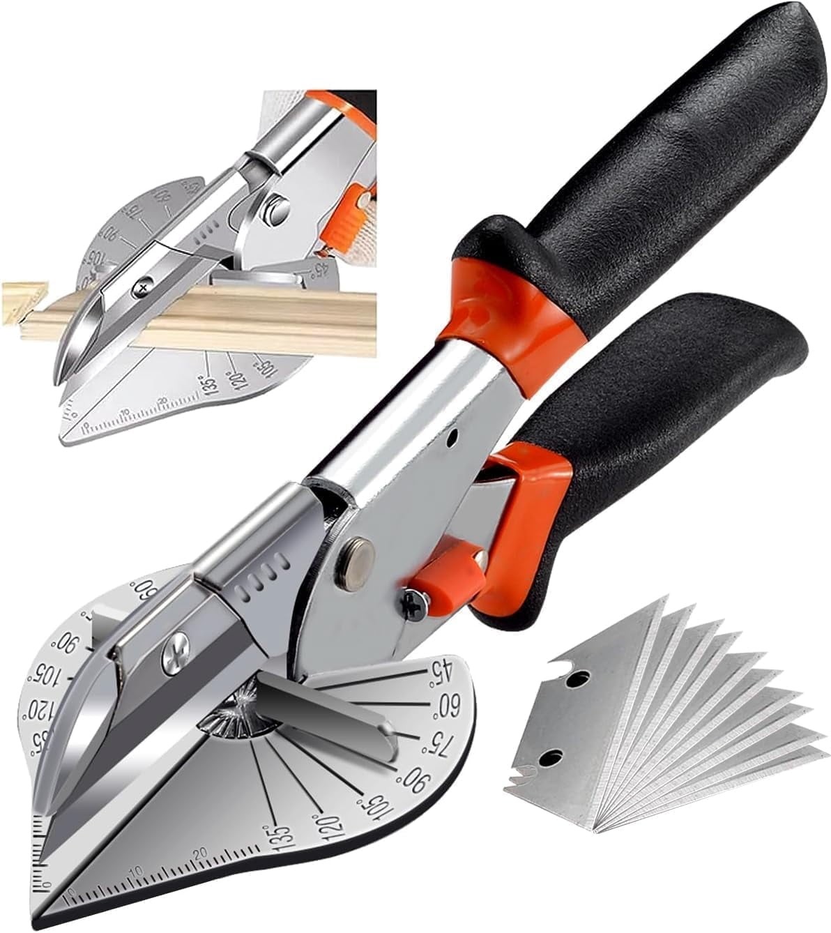 45° - 135° Angle Miter Shear Cutter, Multi-Function Trunking Scissors, Quarter