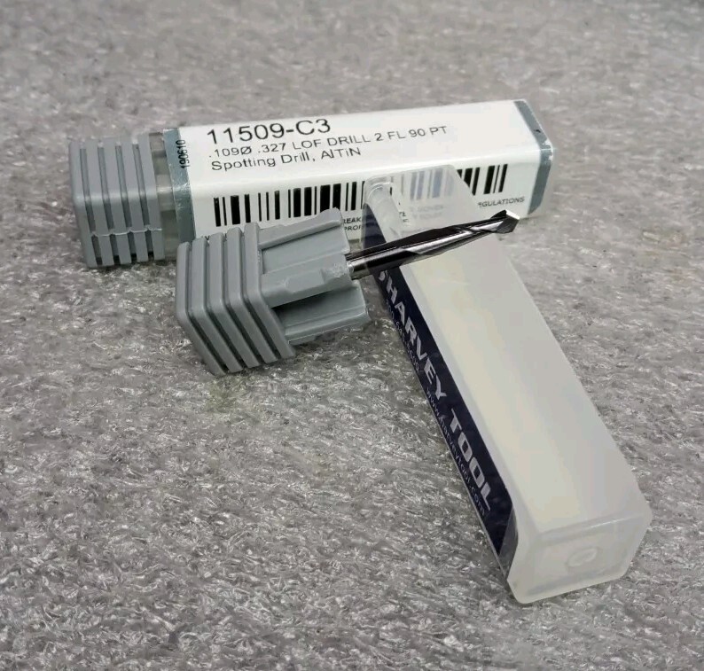 11509-C3  .1090" DIA. X .327" LOC, 90 °  PT.  CARBIDE  SPOTD RILL, 2 PCS
