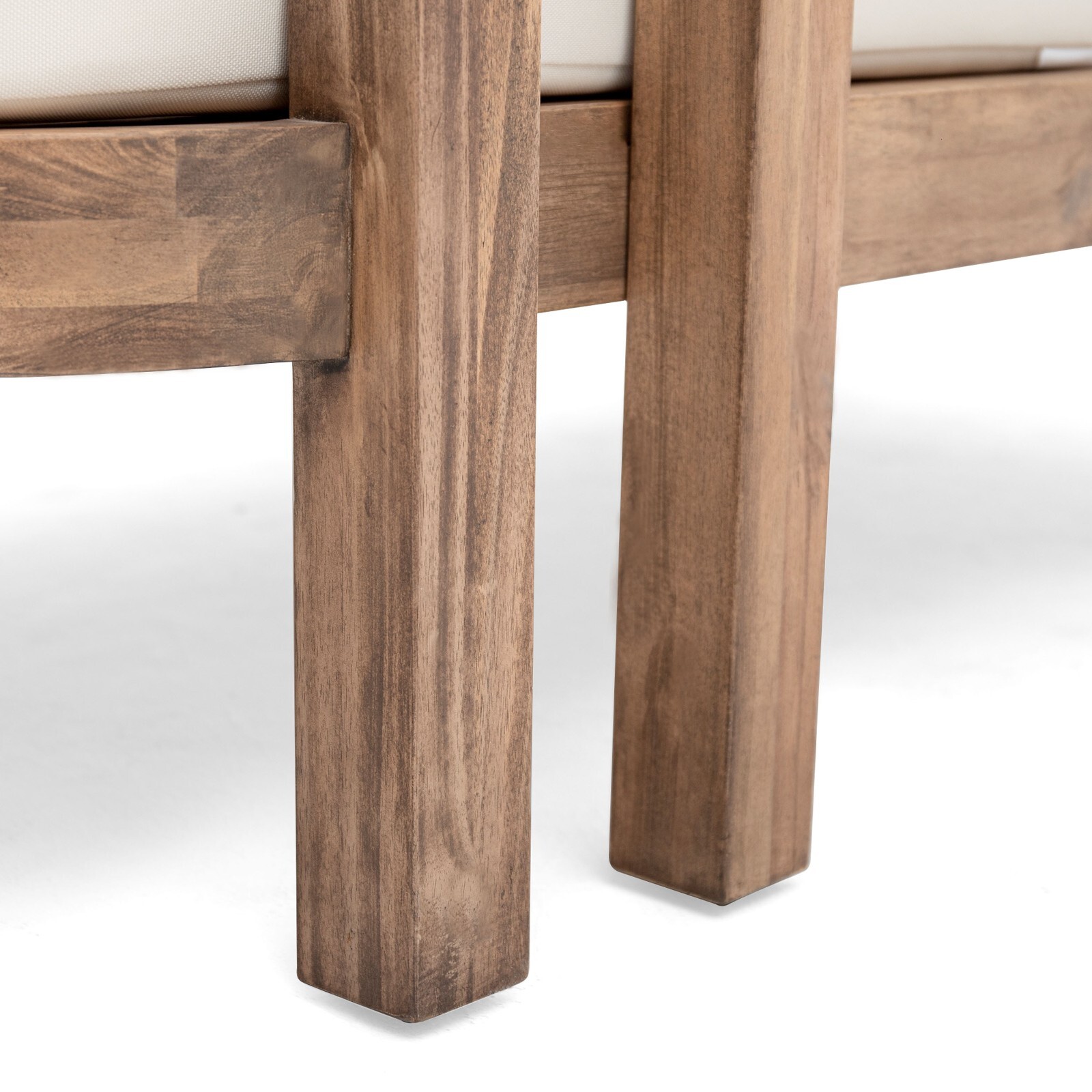 Outdoor Acacia Wood Loveseat and Coffee Table with Cushions