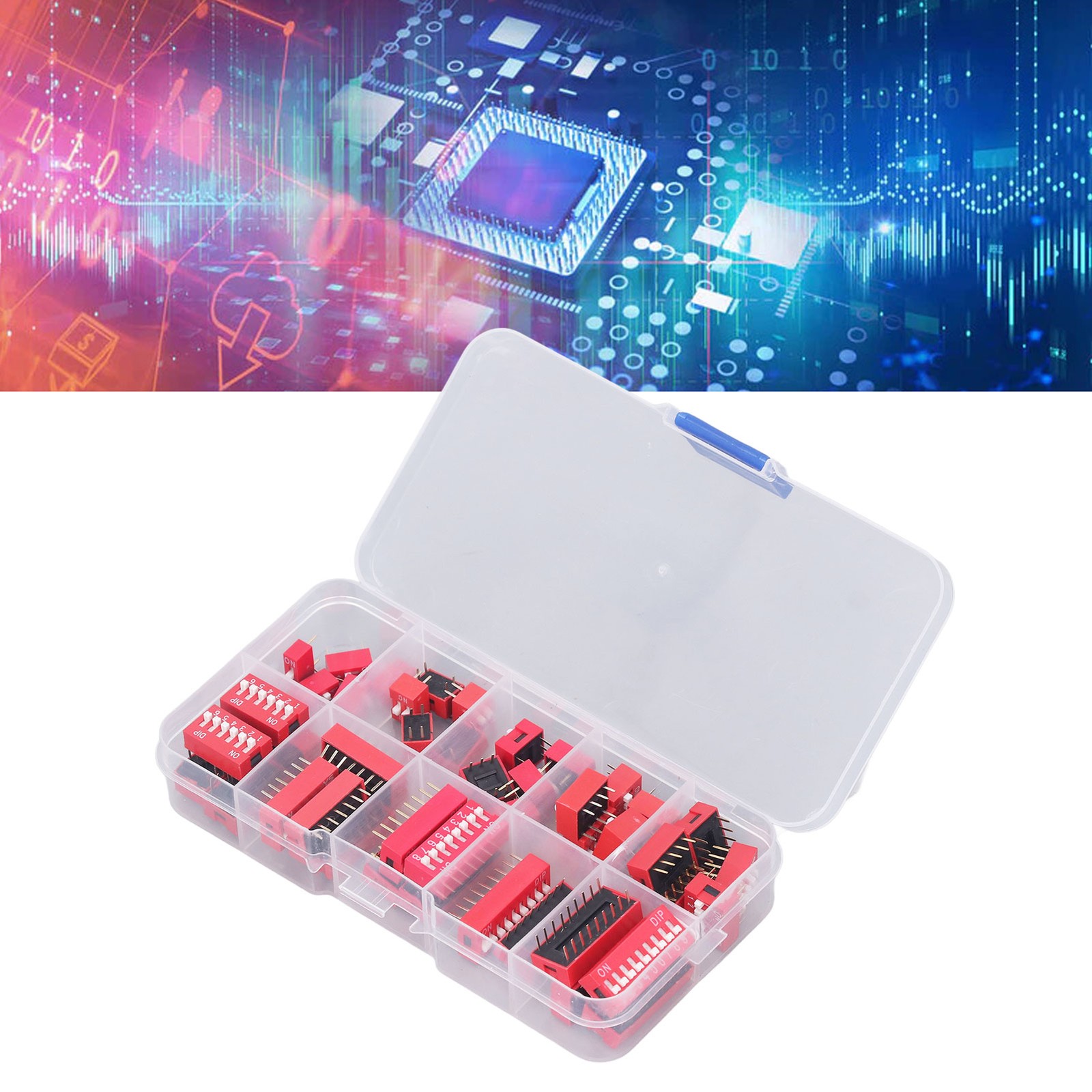 45Pcs Dip Switch Assorted Kit Durable Toggle Switch For Circuit Breadboards Hot
