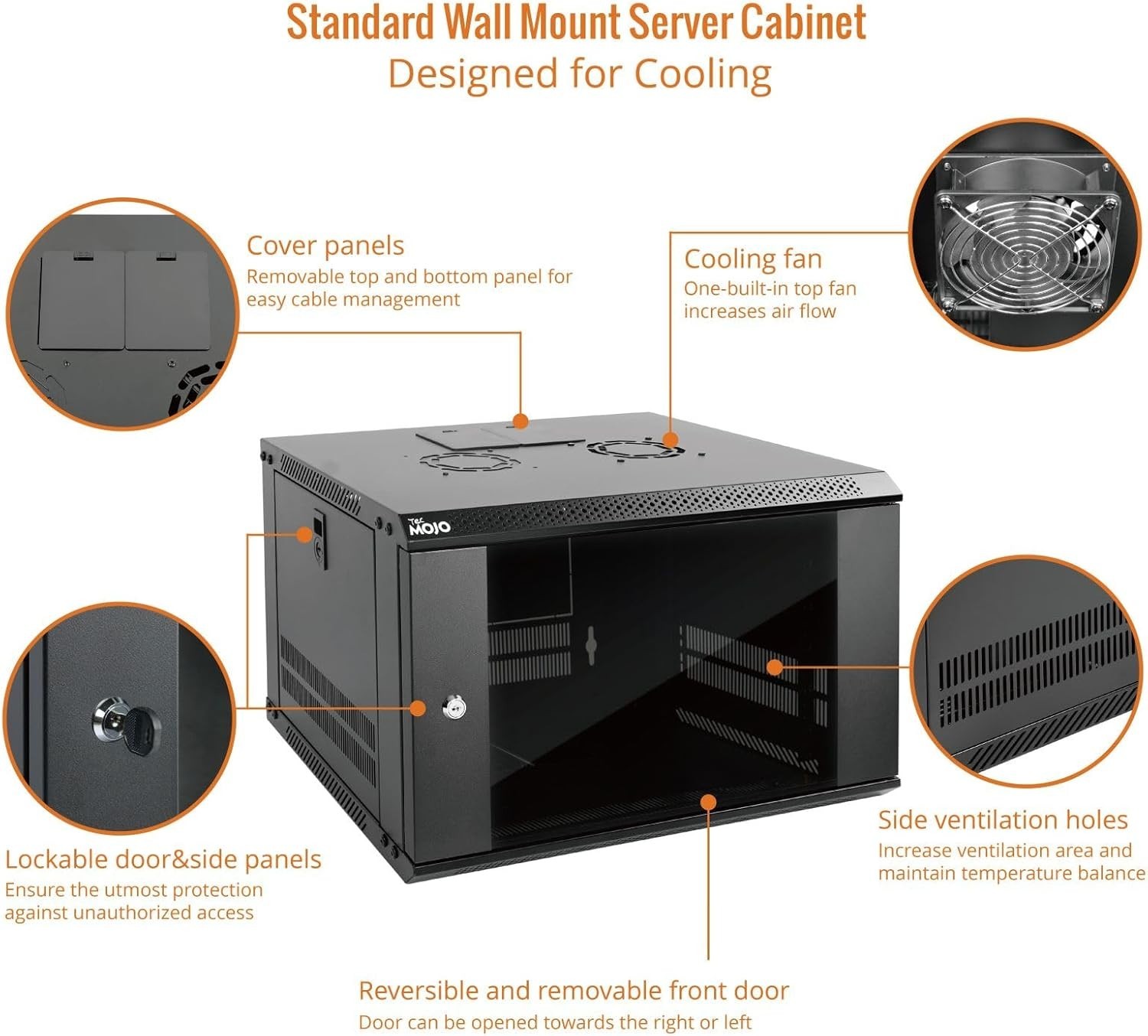 Tecmojo 6U Wall Mount Server Cabinet IT Network Rack Lockable Door #3675P T5