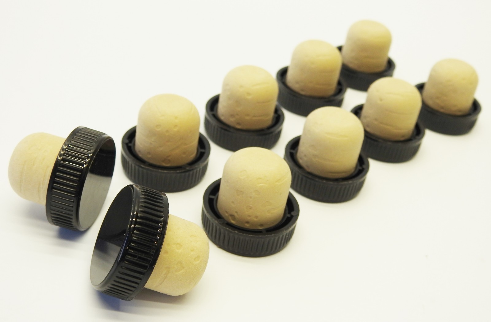 25 pcs Tapi 22.50 mm Reusable Synthetic Corks Black for Oil Vinegar Wine Bottles