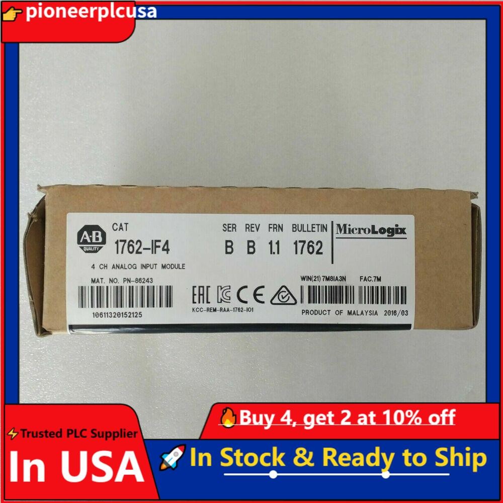 New Factory Sealed AB 1762-IF4 SER B MicroLogix Analog Input Module 1762-IF4
