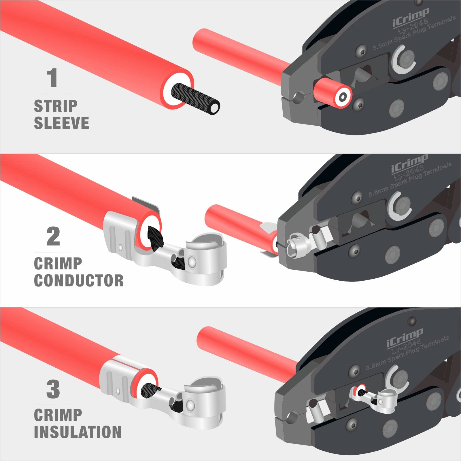 IWISS Spark Plug Wire Crimper Stripper 7.0-8.5mm