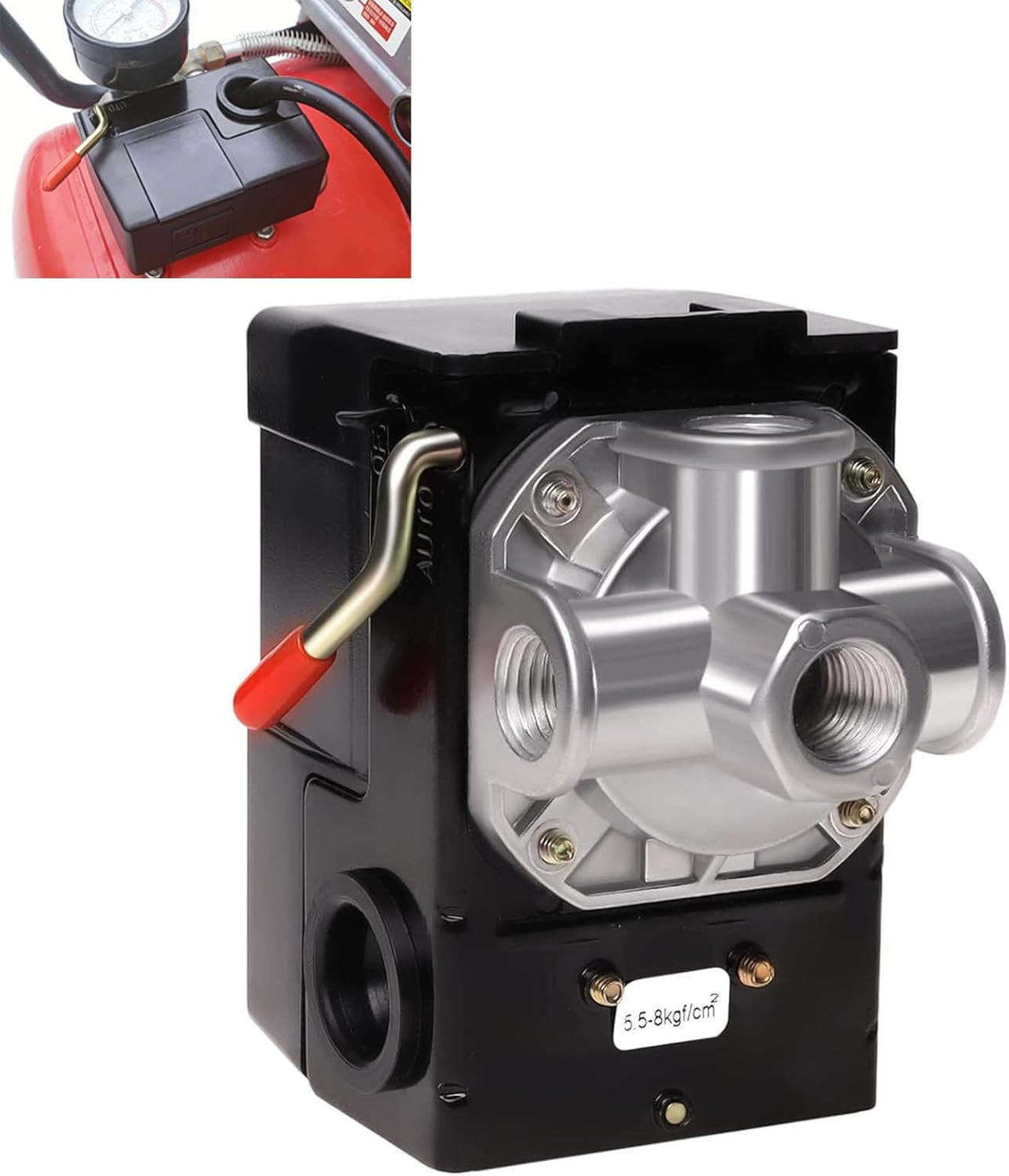 Air Compressor Pressure Switch LF10-4H, 4 Port 1/4" NPT, 95-125 PSI Pressure Con