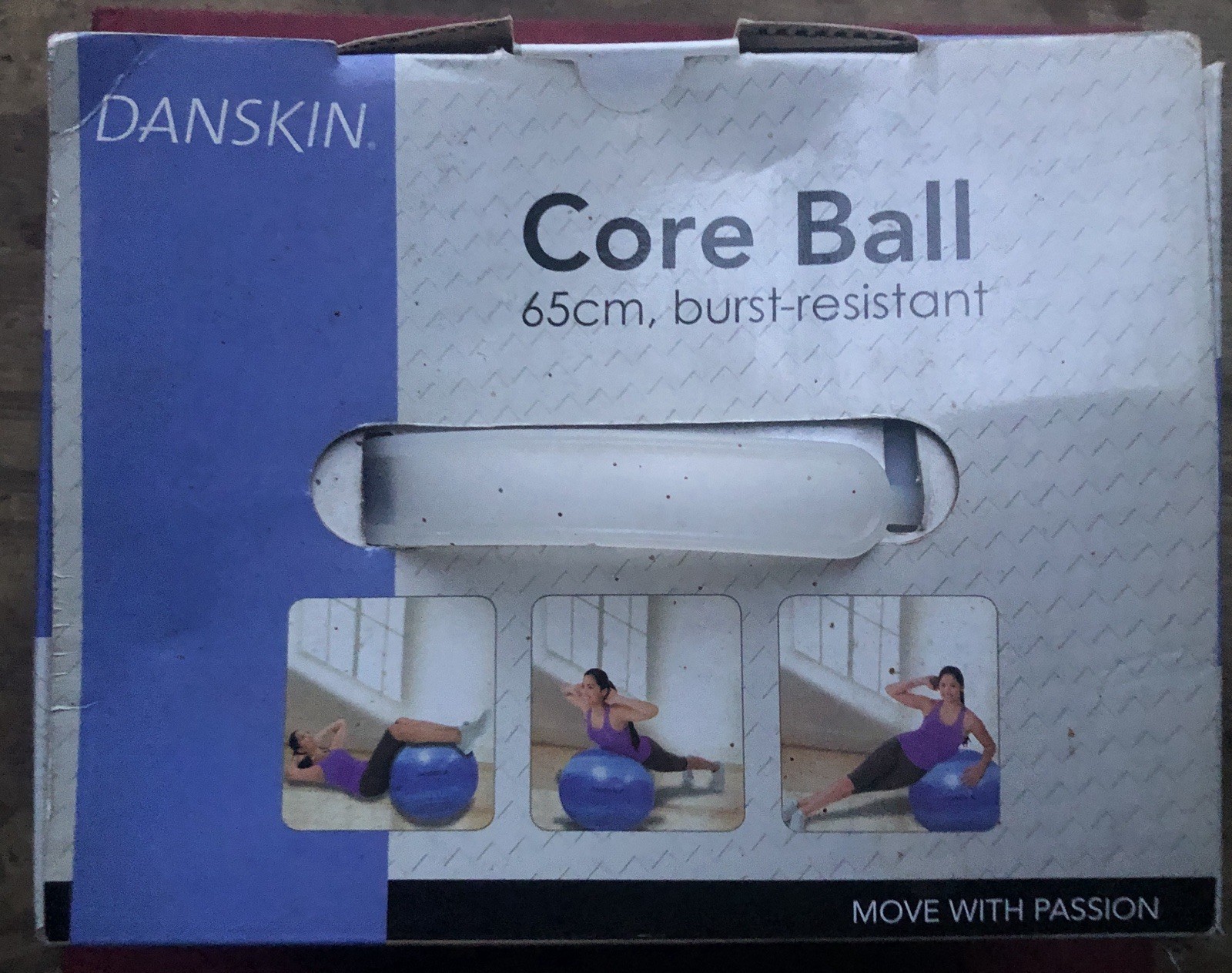 Danskin Burst Resistant Core Ball 65 cm Blue Includes Workout DVD New in Box