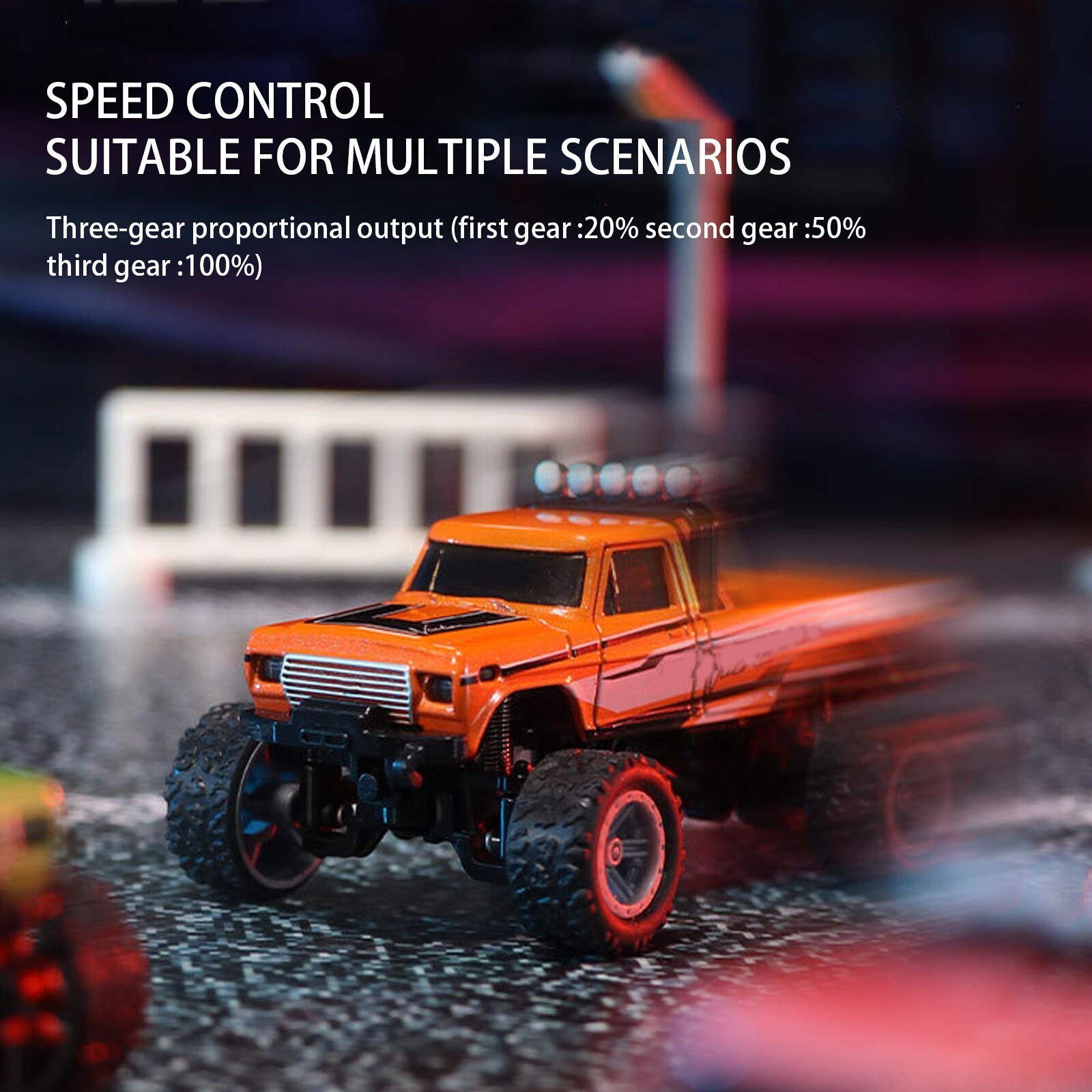 Mini RC Monster Truck USBC Rechargeable Underflow with Trailer,1:64 Scale Alloy