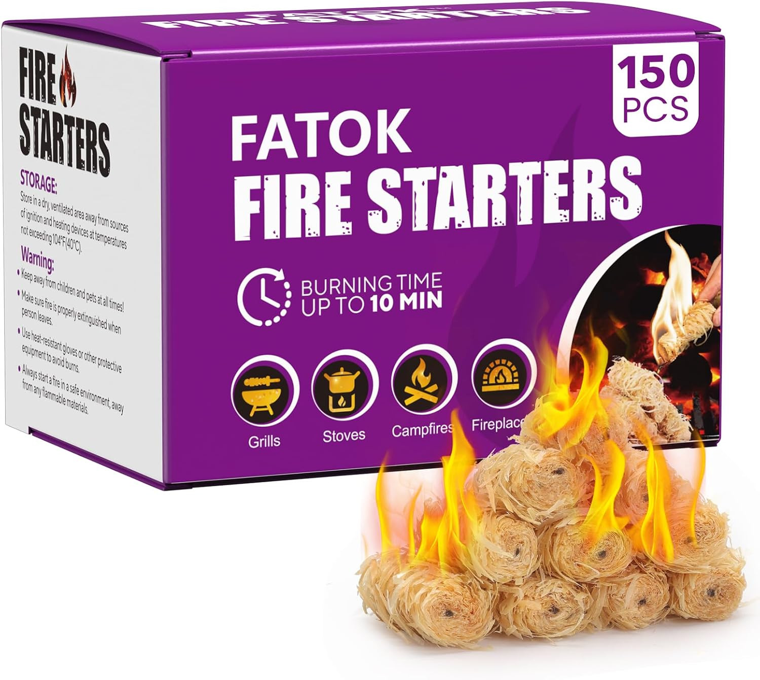 150pcs Fire Starter, Natural Tumbleweed Fire Starters for Campfires, Fireplace,