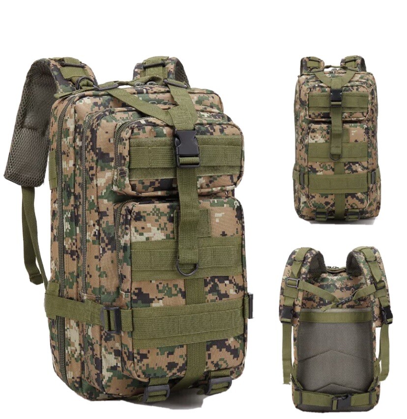 Green Jungle Digital Emergency Survival BackPack Bug out Bag Hiking + First Aid