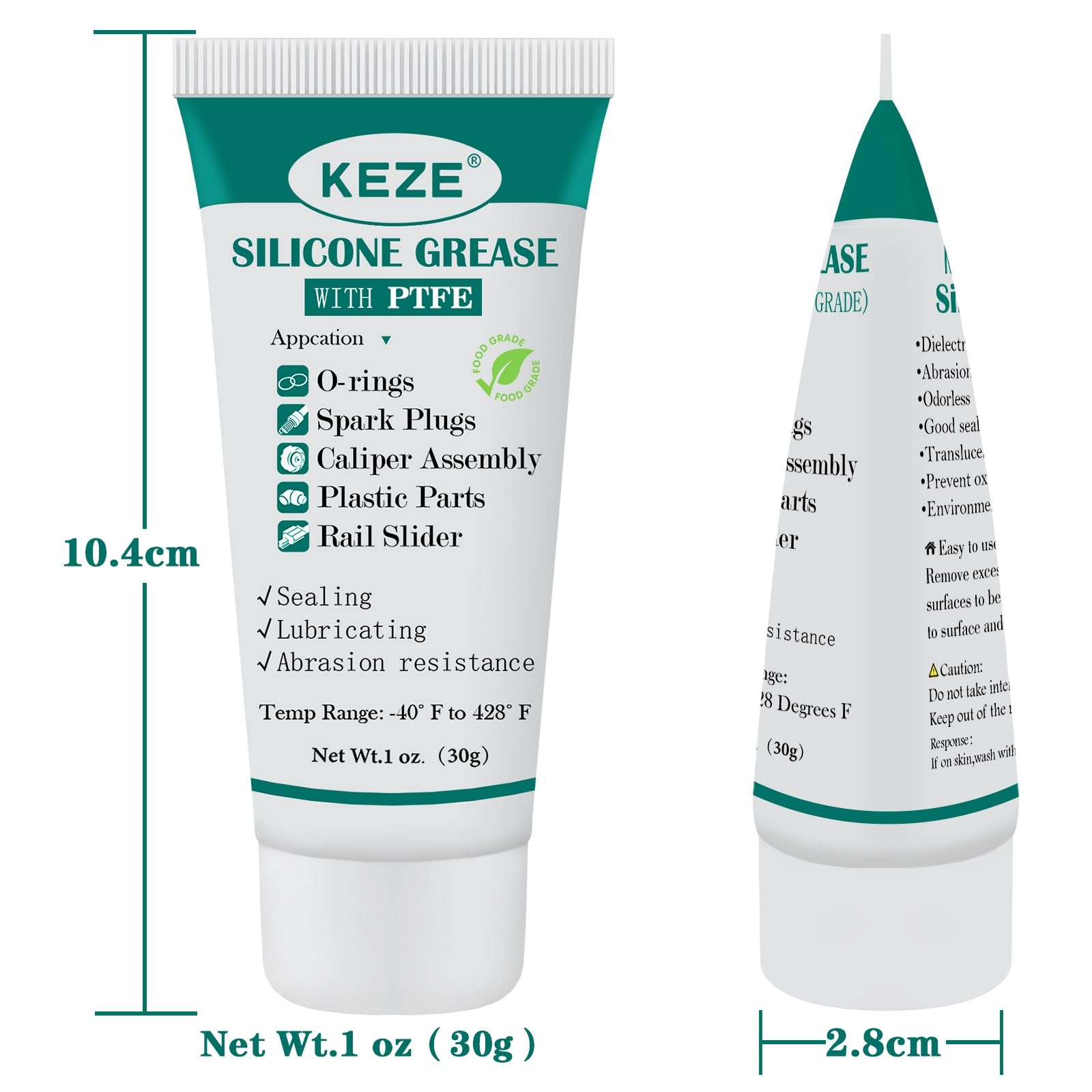 KEZE 92003 Silicone Grease with 1 oz, Sillicone PTFE