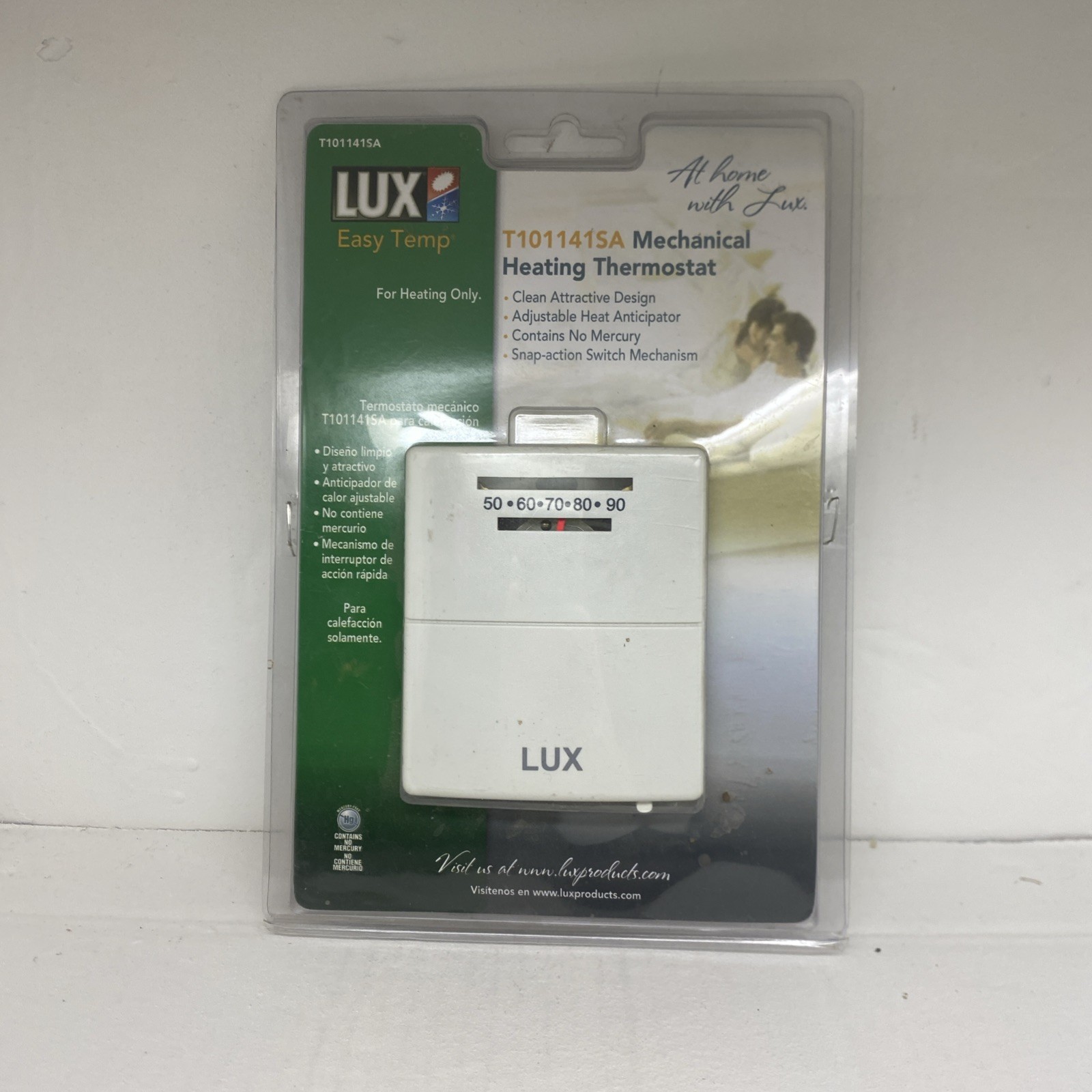 LUX Easy Temp T101141SA Mechanical Heating Cooling Thermostat Easy Installation
