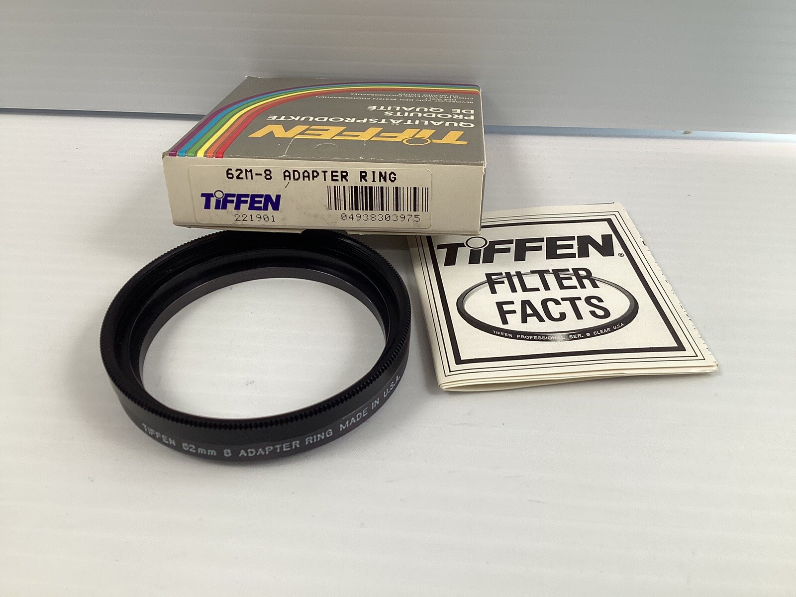 Tiffen 62mm 8 Adapter Camera Ring USA in Box
