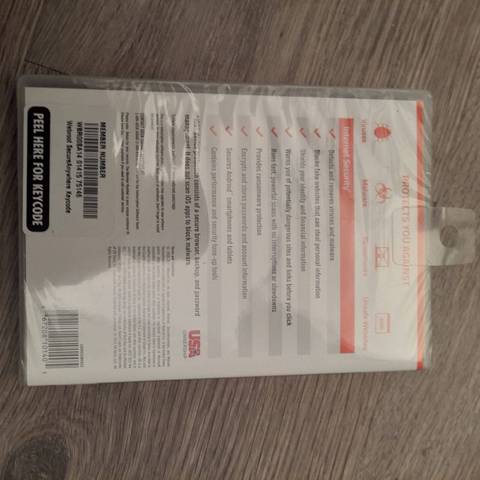 Webroot Internet Security with Antivirus 3 Devices PC, Mac, and Mobile Sealed 