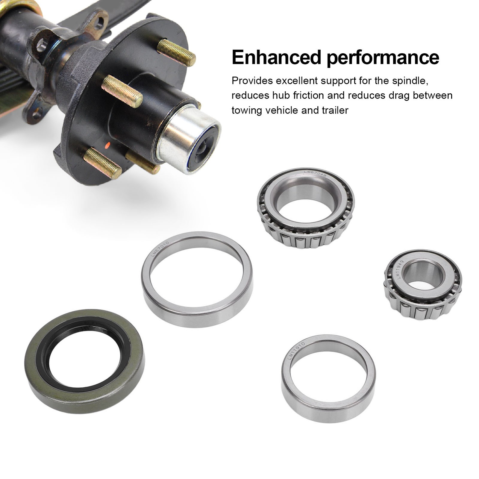 Trailer Axle Hub Bearings Set 5PCS Trailer Wheel Bearing Kit For 1-1/4in 3/ YVVW