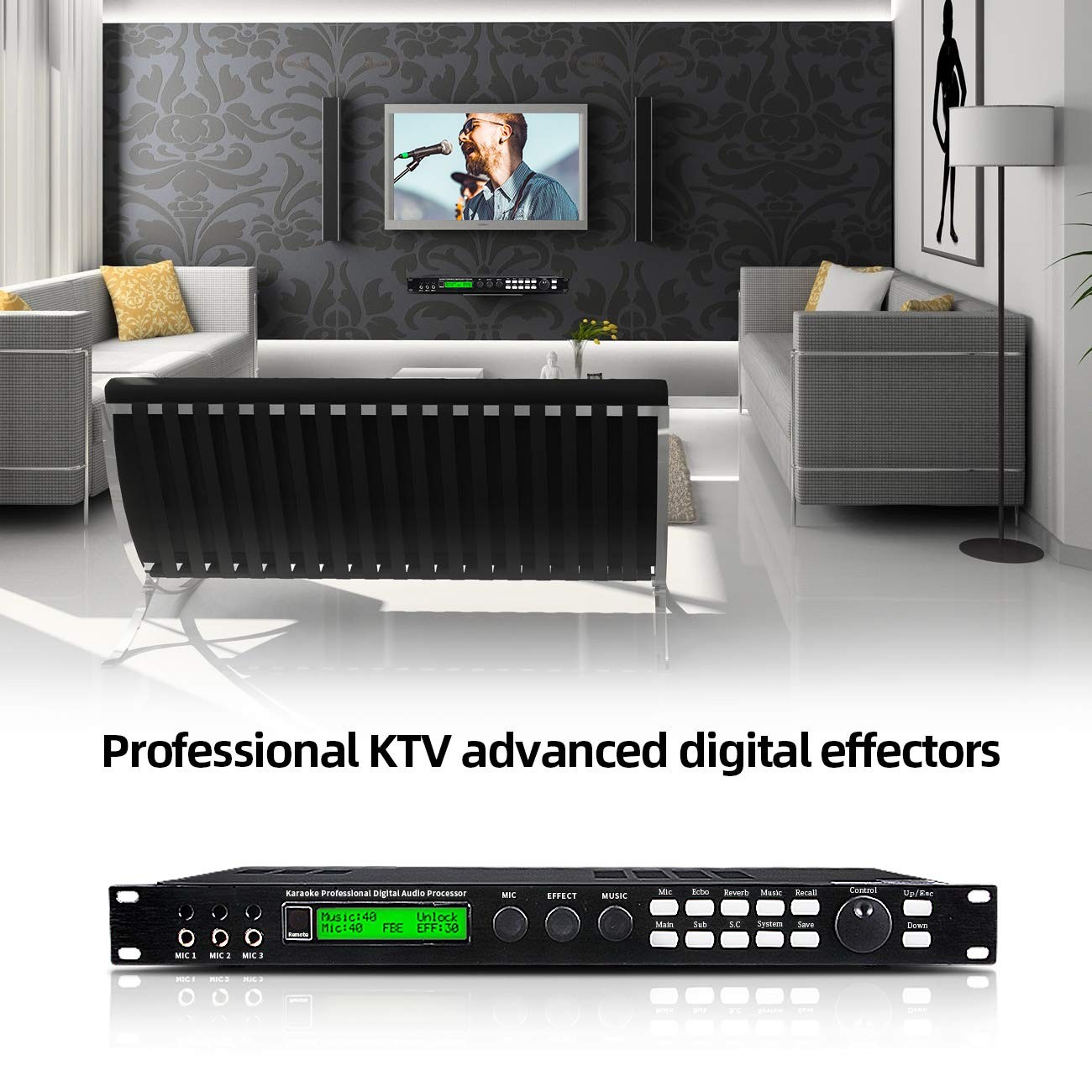 X5 Karaoke Professional Digital Audio Processor Can Set via a PC Interface Pr...