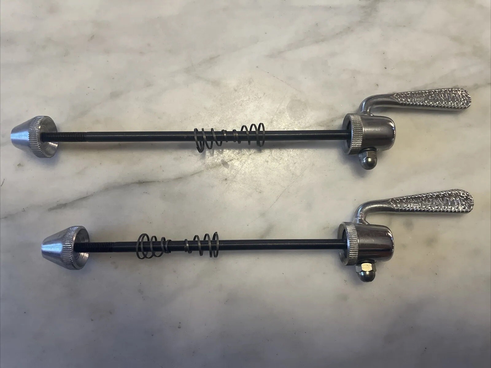Vintage New-Old-Stock GNUTTI Front & Rear Quick Release Skewers. Italy.   (NJ)