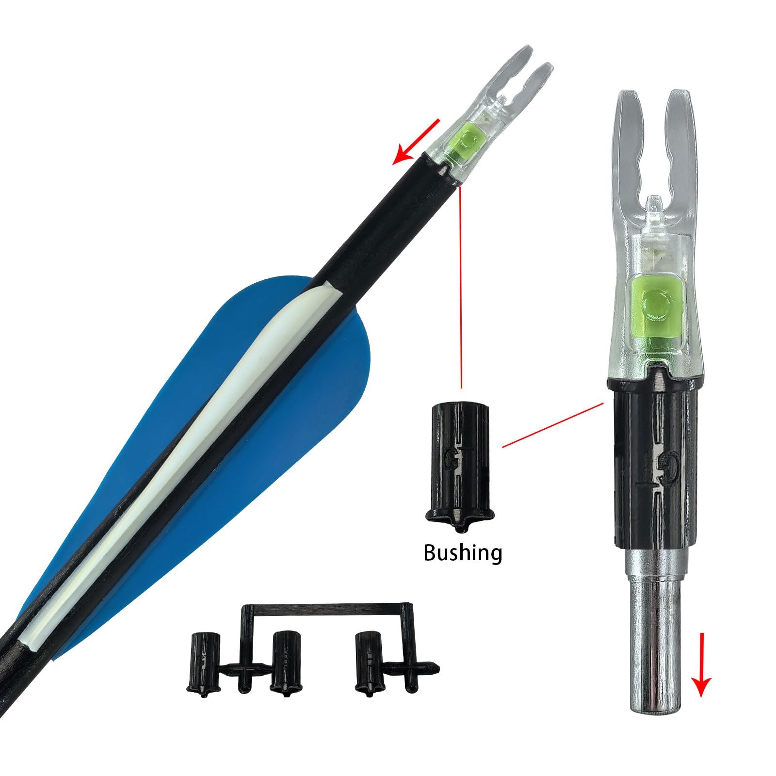 xxiaojun 18PCS Lighted Nocks for Arrows Universal with .204 .233 .244 .246 In...