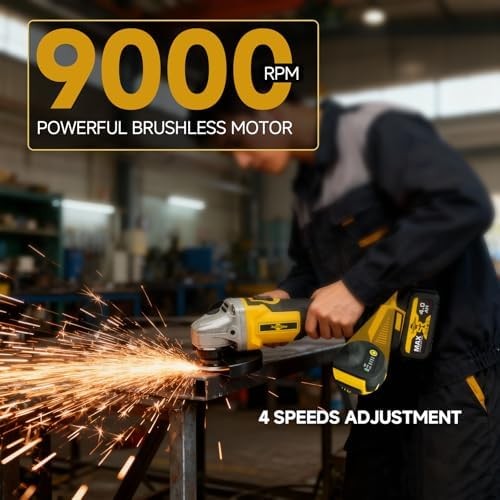 21V Brushless Cordless Angle Grinder Kit w/ Batteries