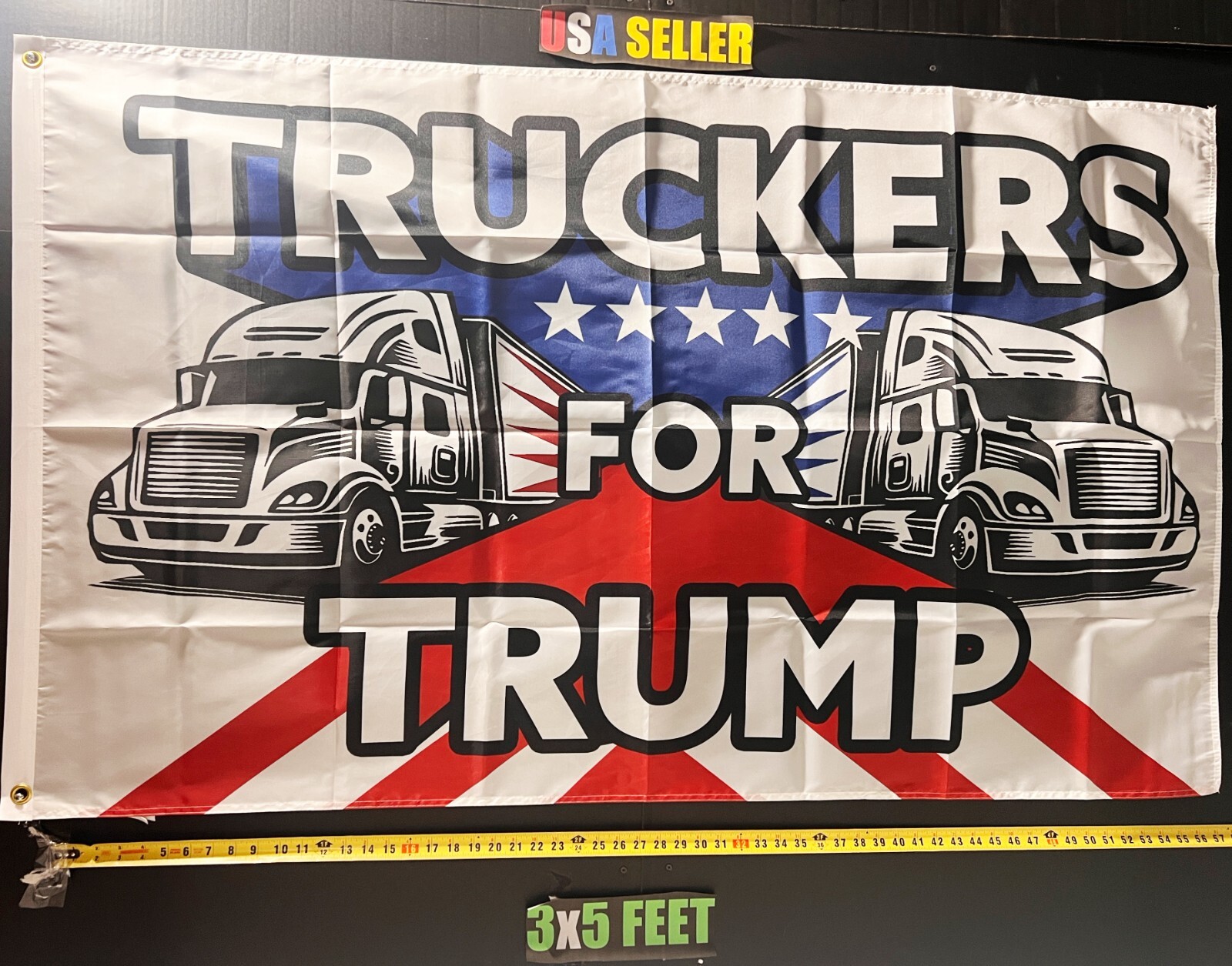 Donald Trump Flag FREE USA SHIP Truckers W Dorm Man Cave America USA Sign 3x5'