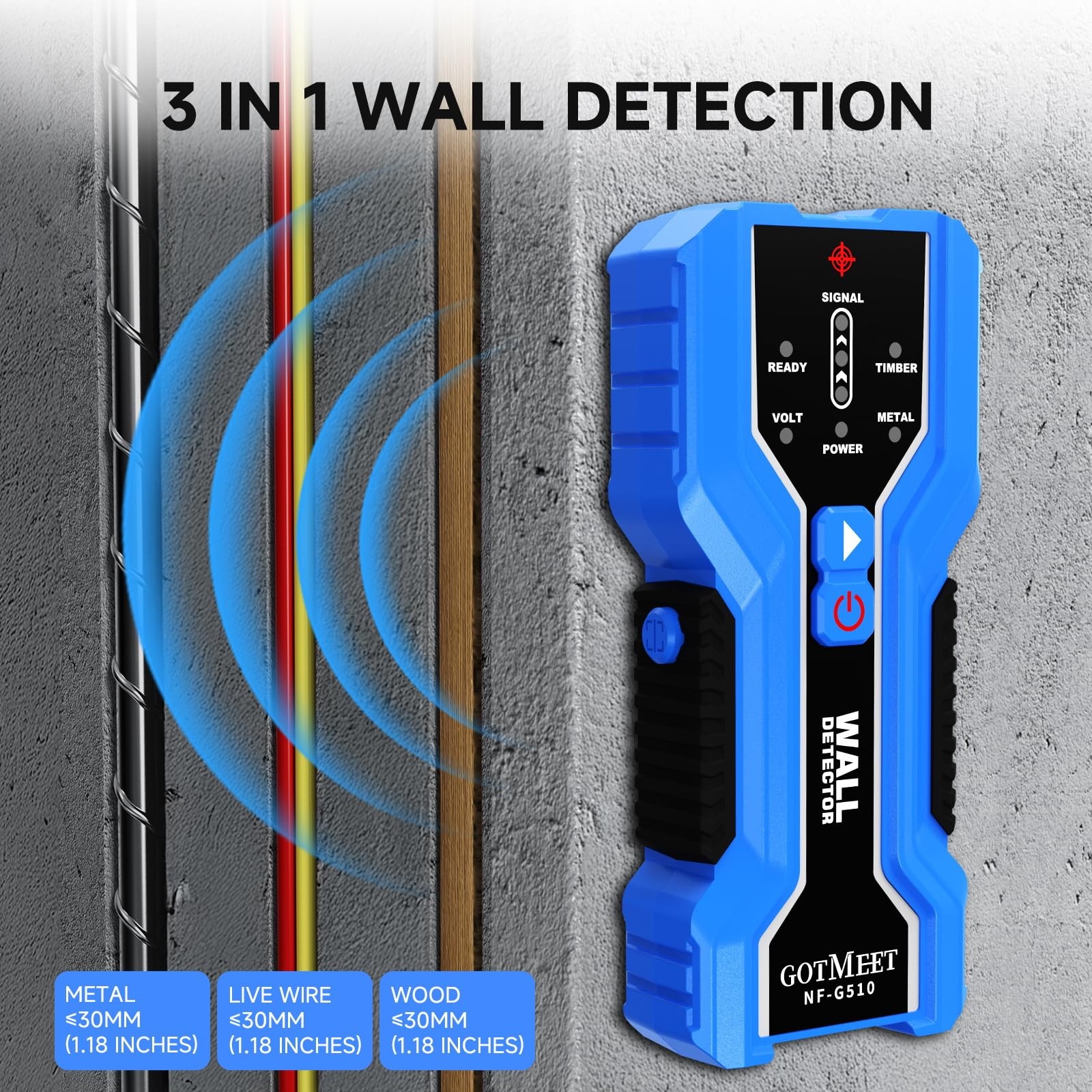 Stud Finder – Electronic Stud Detector with Smart Sensor, 3-in-1 Wall Scanner...
