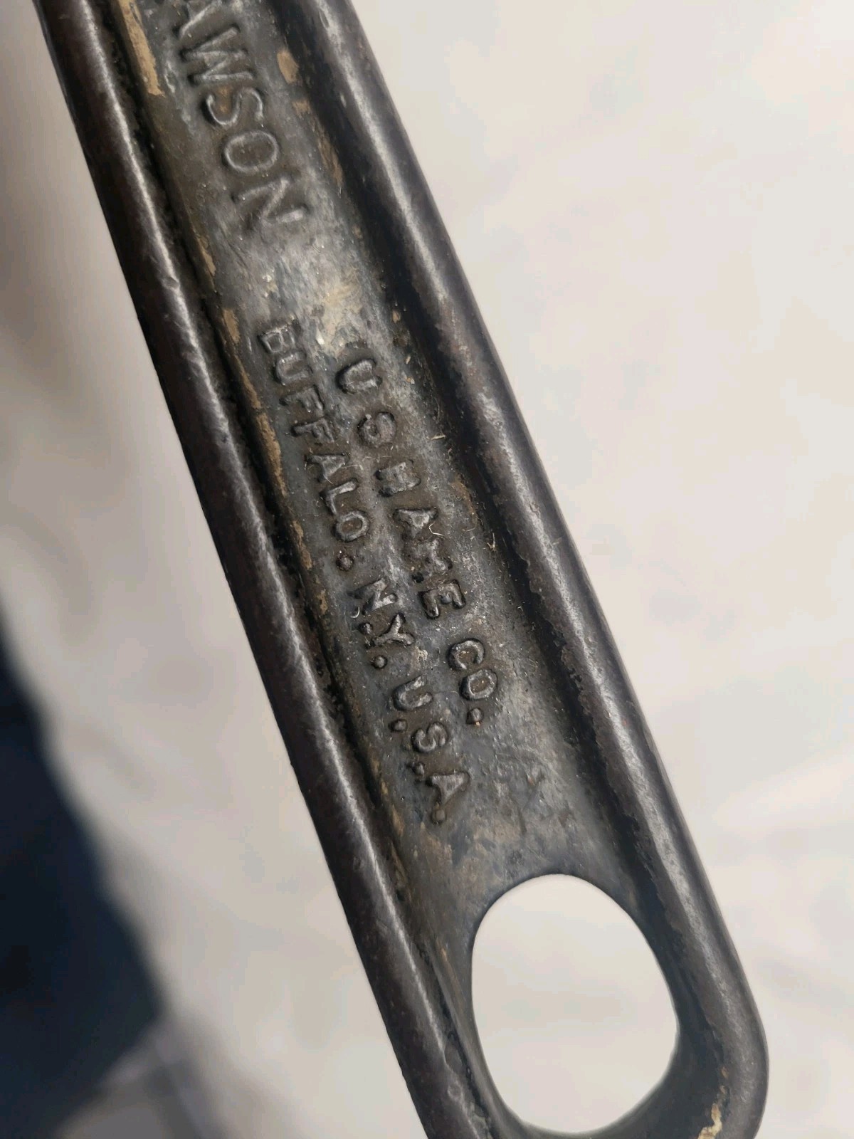 Lawson's 10in. Offset pipe wrench, Cleveland, OH For W.Md. RWY Co - USA