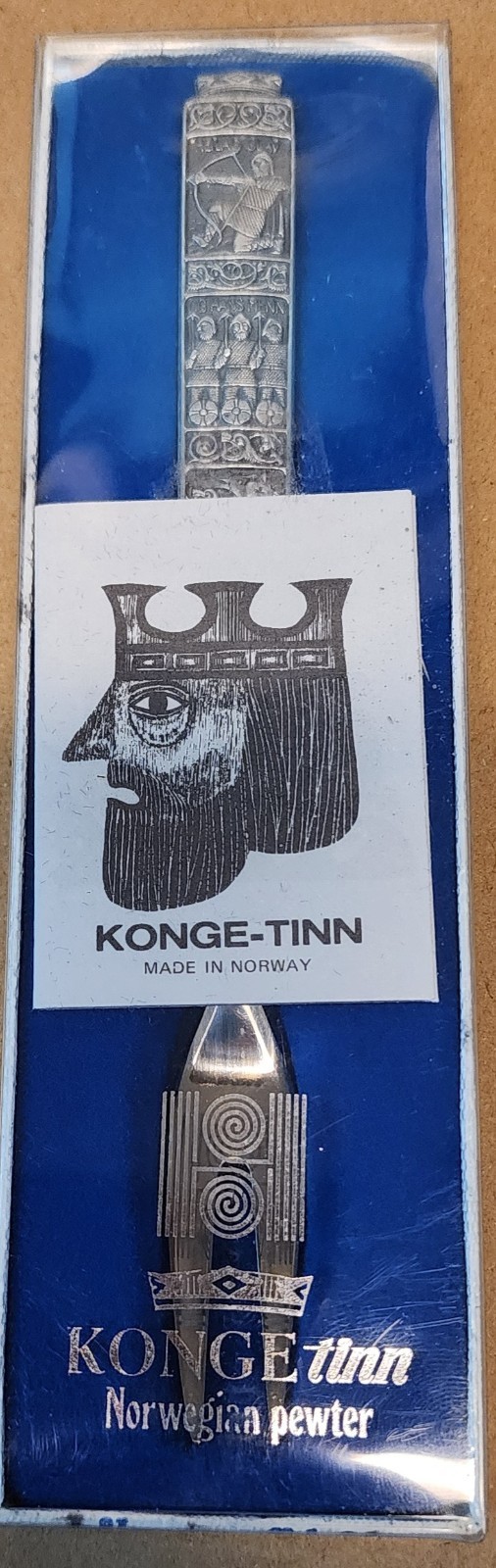 Hardanger KONGE TINN Pewter Norway Viking Norwegian Olive Fork New In Box