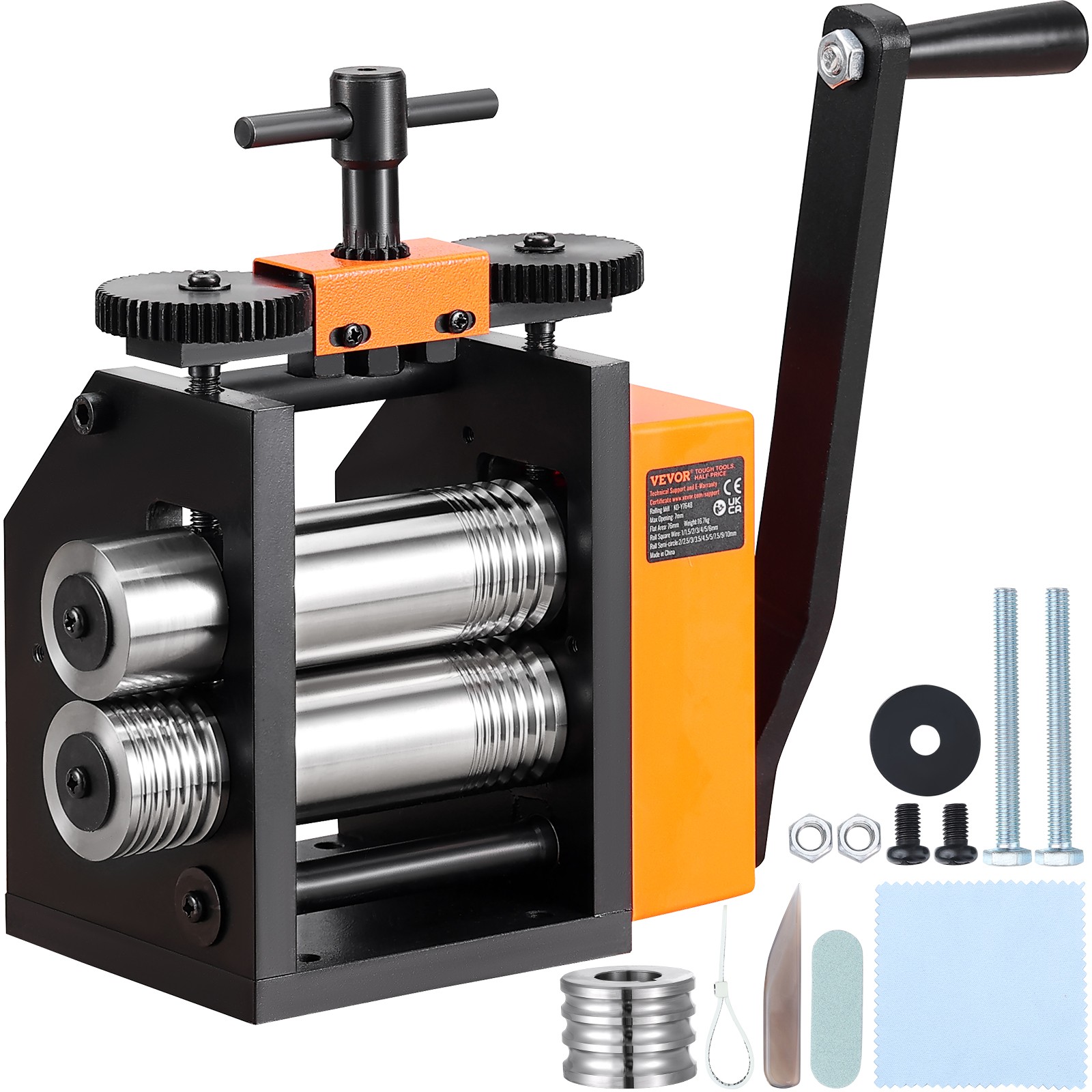VEVOR Rolling Mill 3"/76 mm Jewelry Rolling Mill Machine 1: 2 Gear Ratio 3-in-1