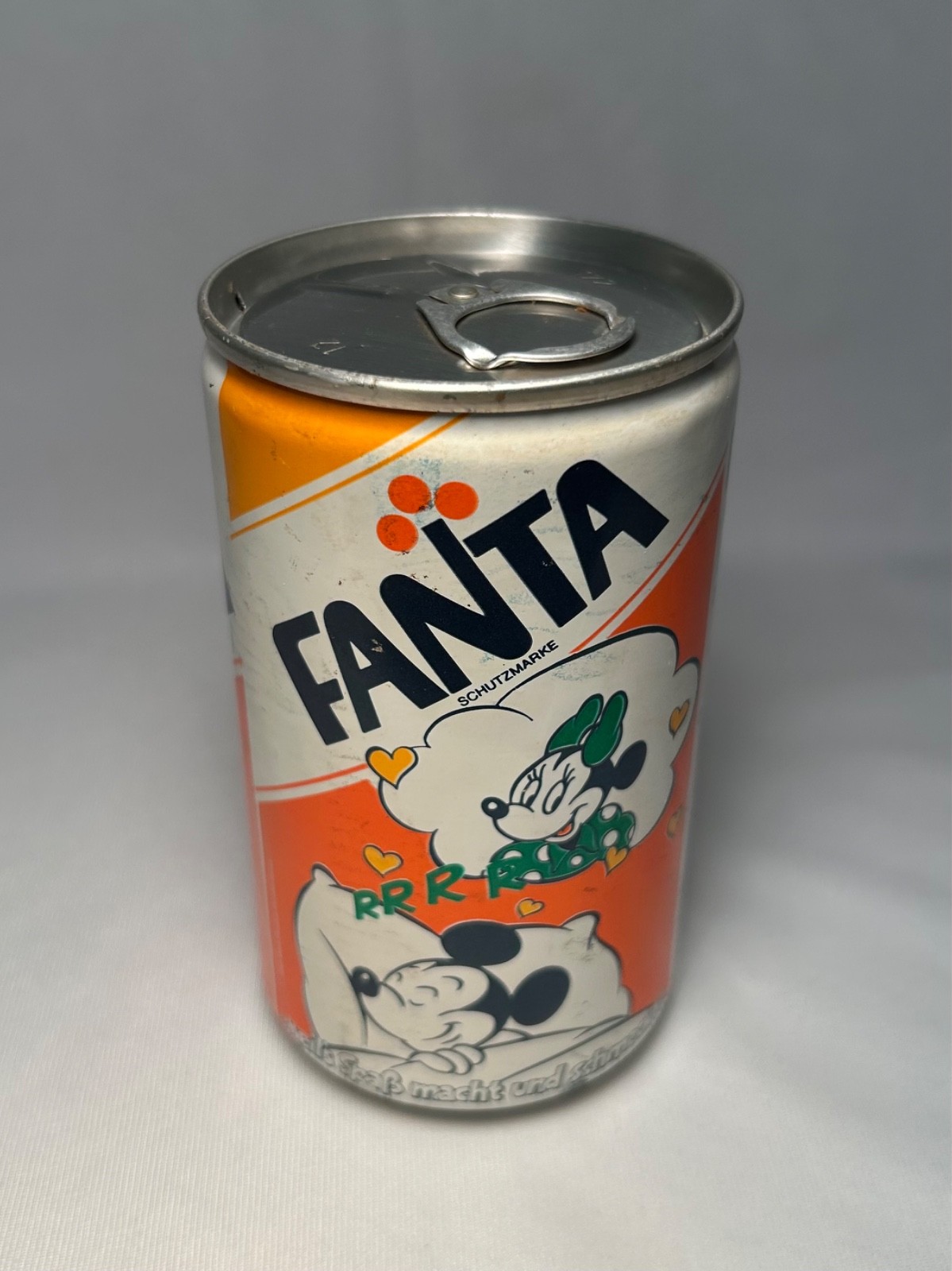 Vintage 1987 Germany FANTA Orange 0,33 Liter Soda Can Mickey/Minnie Mouse EMPTY