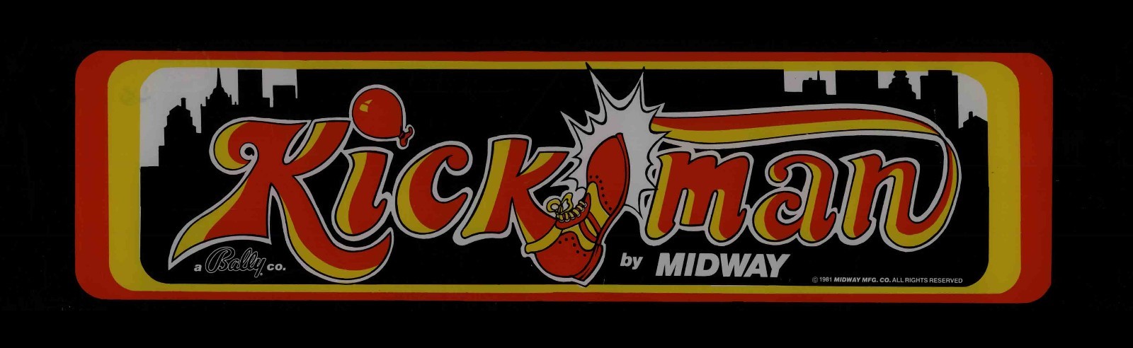 Kick Man Arcade Marquee 26" x 8"