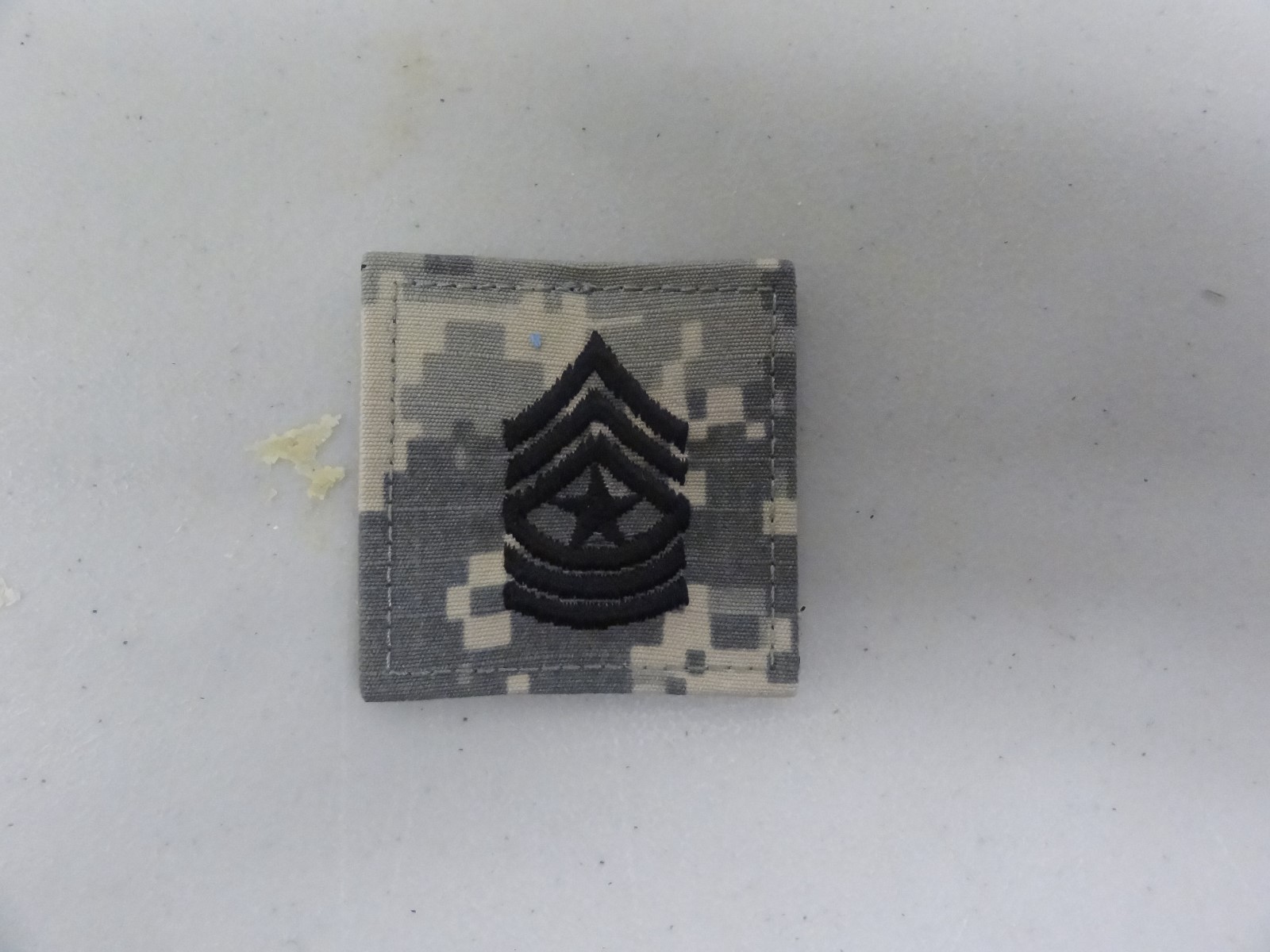 MILITARY PATCH US ARMY E-9 SGM SERGEANT MAJOR RANK HOOK AND LOOP BACK ACUS