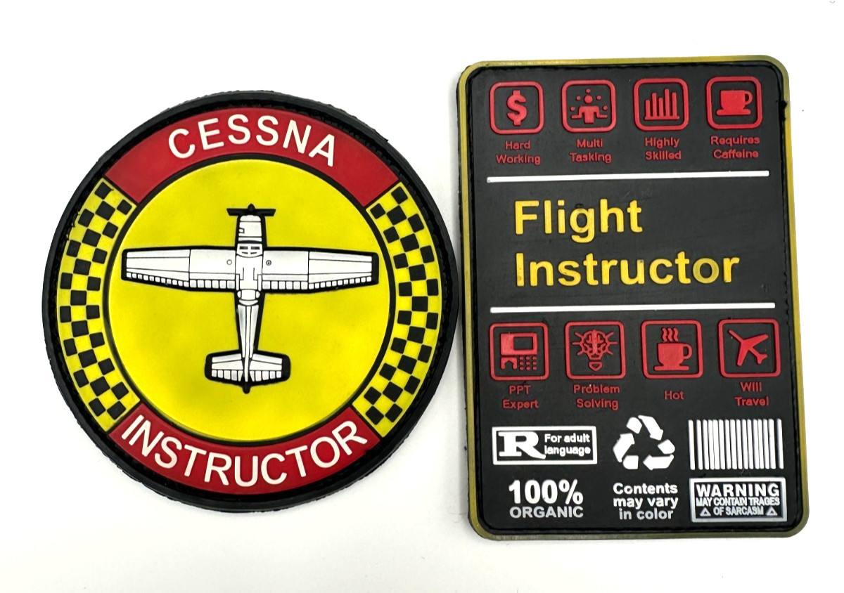 FLIGHT INSTRUCTOR /CESSNA INSTRUCTOR BUNDLE - HIGH QUALITY PVC PATCH