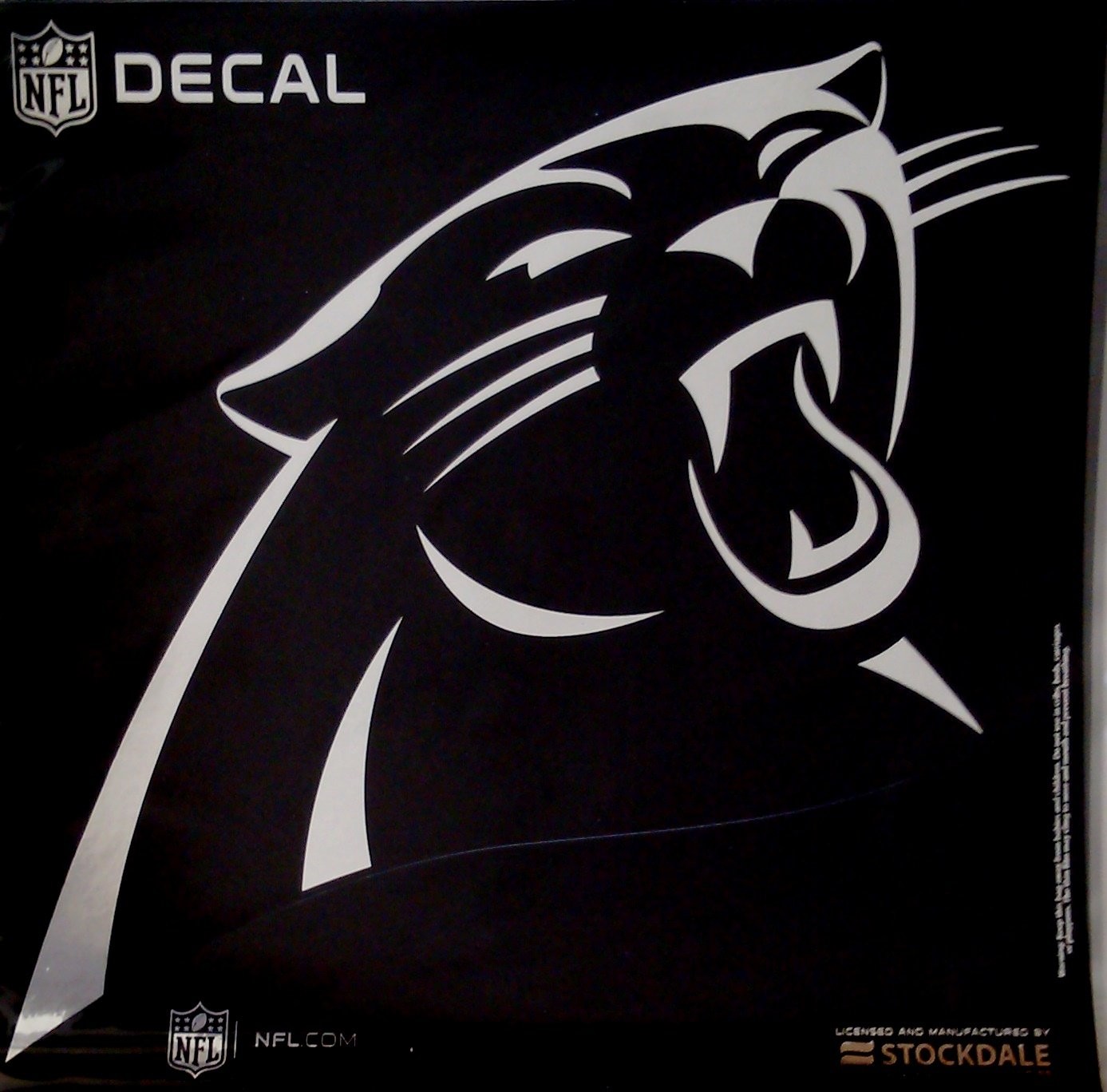 Carolina Panthers Decal Sticker, Die Cut, 12 Inch, Chrome Shimmer Design, All...
