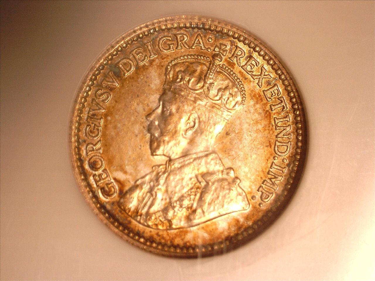 Canada 1912, 5 cents,old silver world coin NGC MS62  #0161