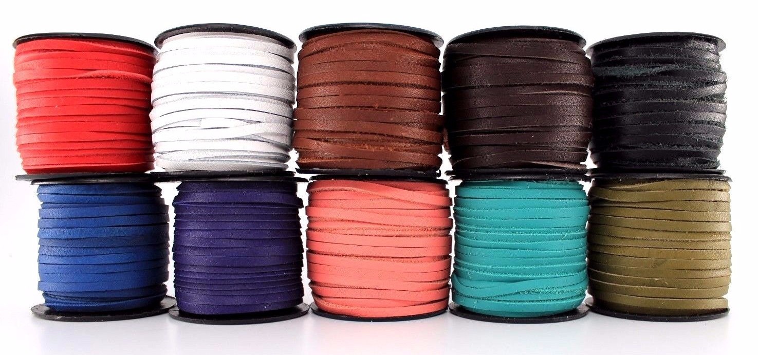 3mm Deertan Flat Leather Lace Rope String Cord By The Yard or Spool (Deerskin)