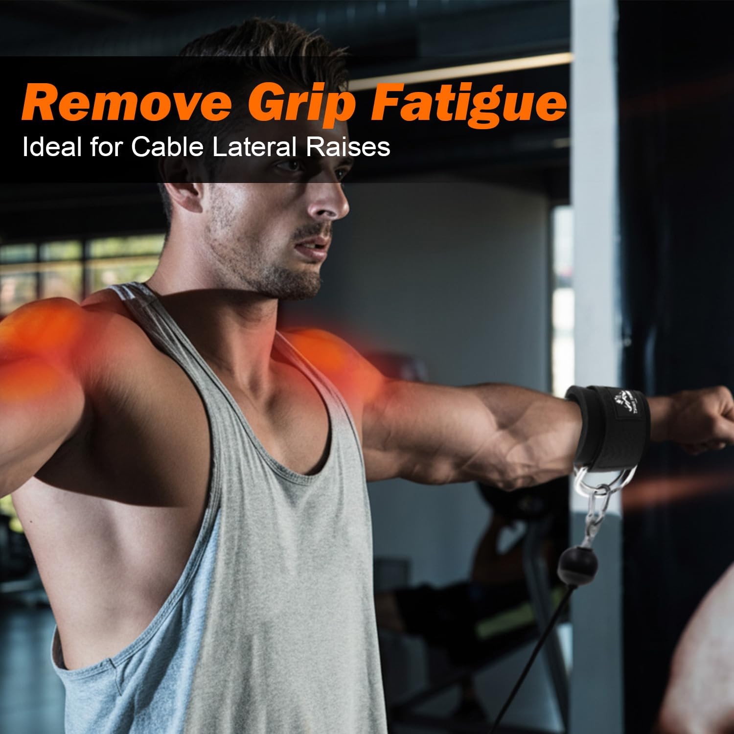 "Dual D-Ring Wrist Cuffs for Cable Machine Workouts & Arm Strength Training"