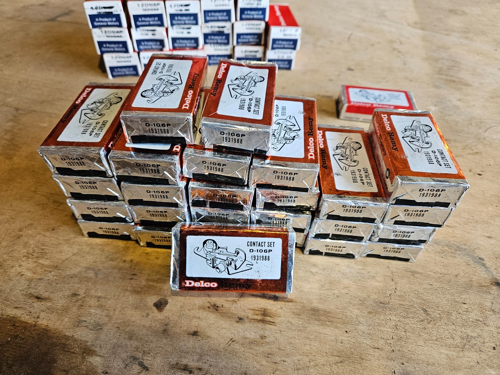 NOS Delco Remy D106P LOT OF TWO Contact Set Orange Foil Points 1931988 GM