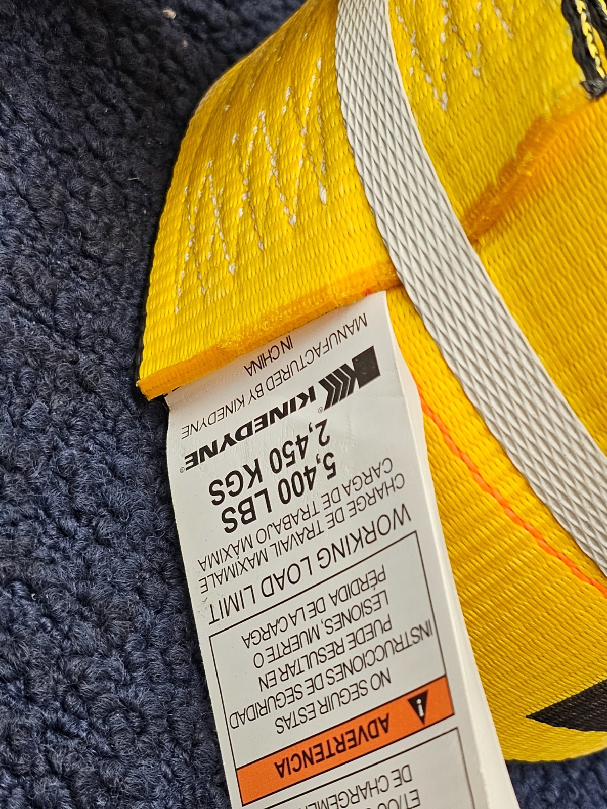 Kinedyne 422721 4" x 27' Cargo Winch Strap with 4" Flat Hook Yellow