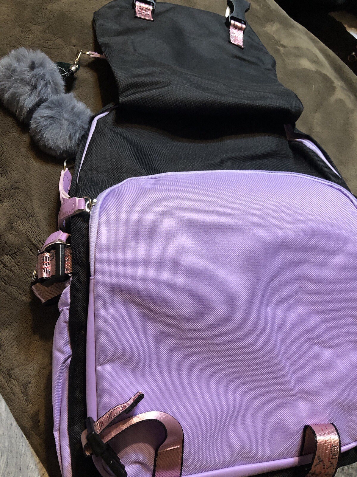 FENGDONG Durable Waterproof Travel Large Laptop Backpack 17.3 Purple -NEW