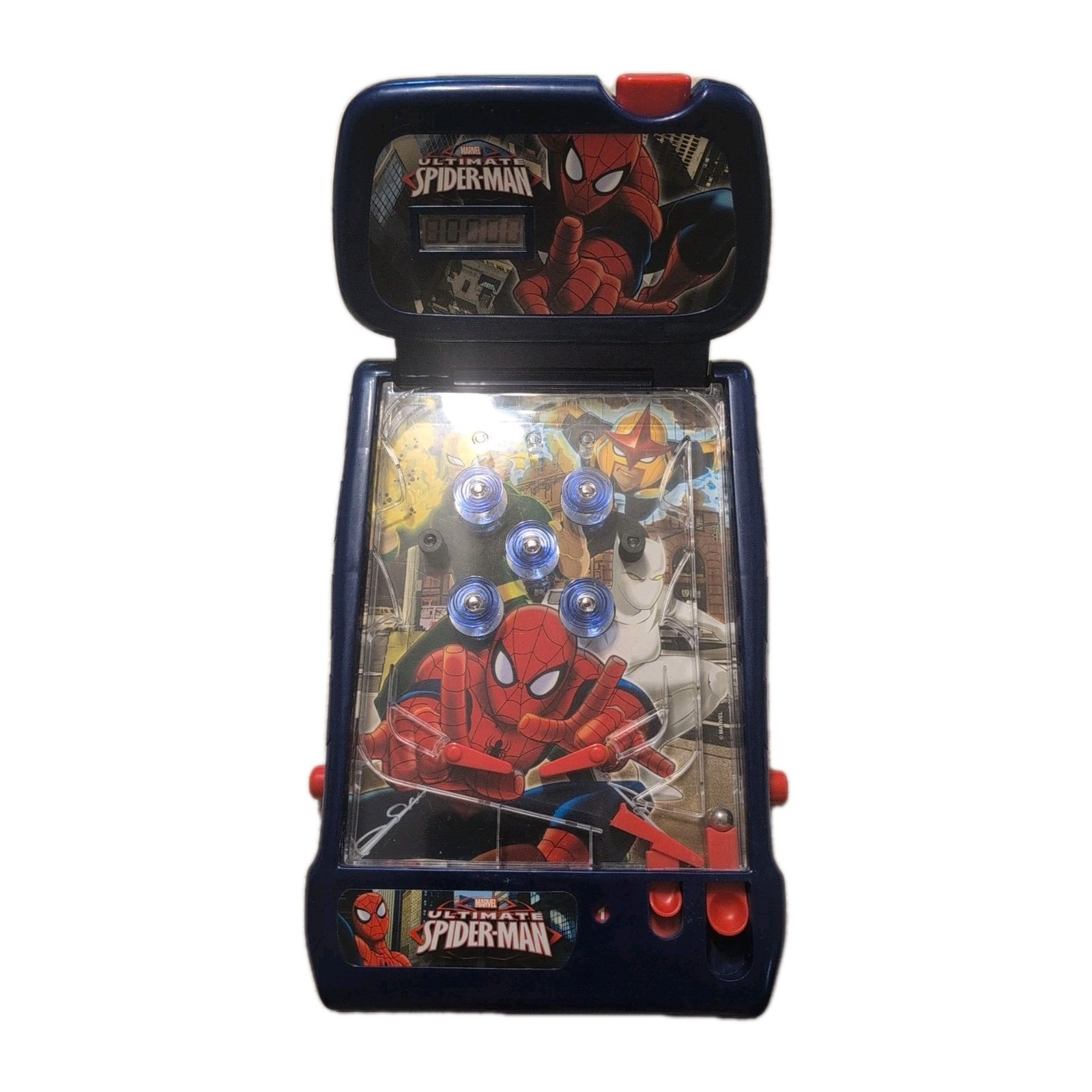 Vintage MMTL Marvel Ultimate Spider Man Tabletop Pinball Machine Light Sound EUC